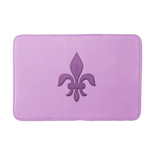 Fleur de Lis in Violet Paars op Lavender Badmat (Voorkant)
