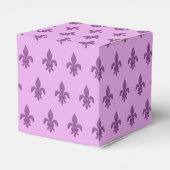 Fleur de Lis in Violet Paars op Lavender Bedankdoosjes (Achterkant)