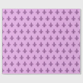 Fleur de Lis in Violet Paars op Lavender Cadeaupapier (Vlak)