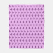 Fleur de Lis in Violet Paars op Lavender Fleece Deken (Voorkant)