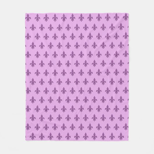 Fleur de Lis in Violet Paars op Lavender Fleece Deken (Voorkant)