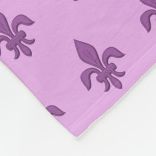 Fleur de Lis in Violet Paars op Lavender Fleece Deken
