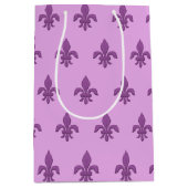 Fleur de Lis in Violet Paars op Lavender Medium Cadeauzakje (Voorkant)