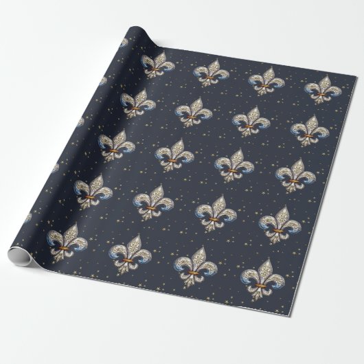 Fleur de Lis-inpakpapier Cadeaupapier (Uitgerold)