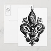Fleur de Lis Intricate Briefkaart (Voorkant / Achterkant)
