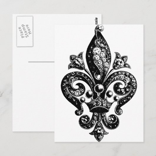 Fleur de Lis Intricate Briefkaart (Voorkant / Achterkant)