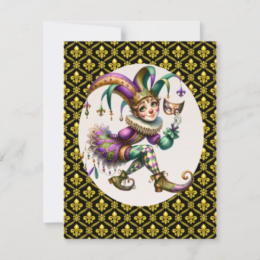 Fleur de Lis Invitation Kaart (Voorkant)