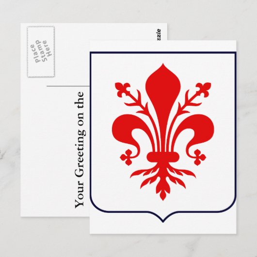 Fleur de lis, Italië Briefkaart (Voorkant / Achterkant)