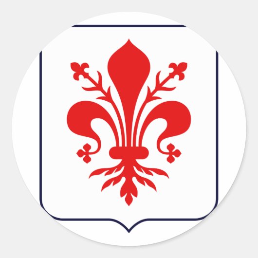 Fleur de lis, Italië Ronde Sticker (Voorkant)