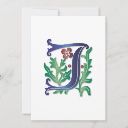 Fleur-de-lis J Monogram Kaart (Voorkant)