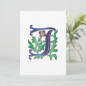 Fleur-de-lis J Monogram Kaart (Staand voorkant)