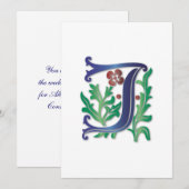 Fleur-de-lis J Monogram Kaart (Voorkant / Achterkant)