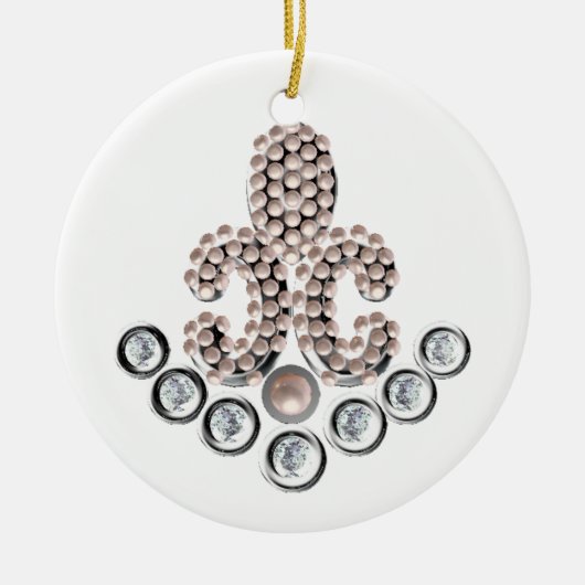 Fleur De Lis-jewelen Keramisch Ornament (Voorkant)