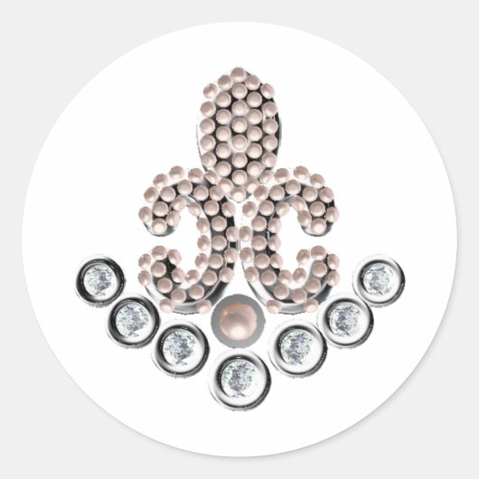 Fleur De Lis-jewelen Ronde Sticker (Voorkant)