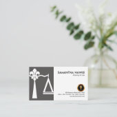 Fleur-De-Lis Justice Scales White Hoesje Visitekaartje (Staand voorkant)