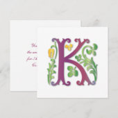 Fleur-de-lis K Monogram Kaart (Voorkant / Achterkant)