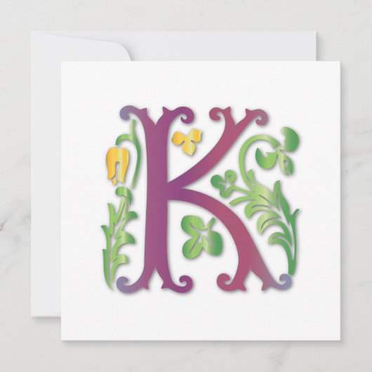 Fleur-de-lis K Monogram Kaart (Voorkant)