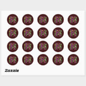 Fleur-de-lis K Monogram Ronde Sticker (Vel)