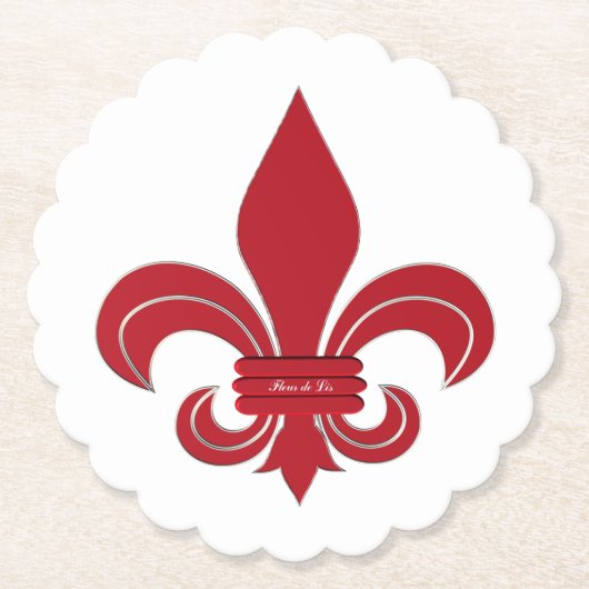 Fleur de Lis Kartonnen Onderzetters (Voorkant)