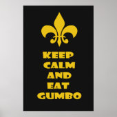 Fleur de Lis Keep Calm Eat Poster (Voorkant)