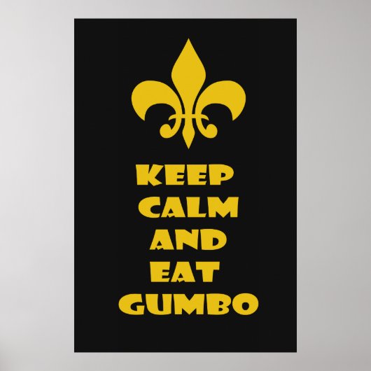 Fleur de Lis Keep Calm Eat Poster (Voorkant)
