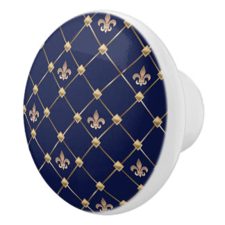 Fleur de Lis Keramische Knop