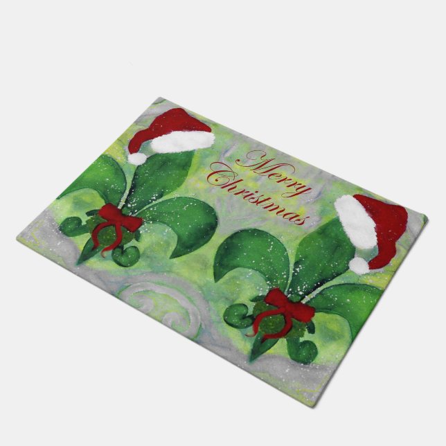 Fleur de lis Kerst Vakantie vloermat deurmat (Schuin)