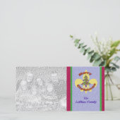 Fleur de Lis Kerstboom Fotokaart Feestdagenkaart (Staand voorkant)