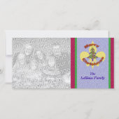 Fleur de Lis Kerstboom Fotokaart Feestdagenkaart (Voorkant)