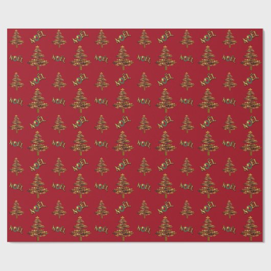 Fleur de Lis-kerstboom noel Cadeaupapier (Vlak)