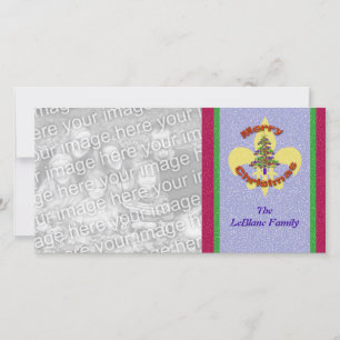 Fleur de Lis - kerstboomfotokaart Feestdagenkaart