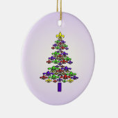 Fleur de Lis-kerstboomversiering Keramisch Ornament (Rechts)