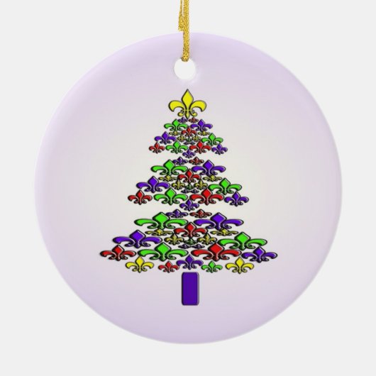 Fleur de Lis-kerstboomversiering Keramisch Ornament (Achterkant)