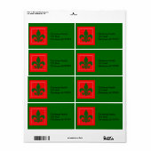 Fleur de Lis Kerstmis Adreslabel Etiket (Full Sheet)