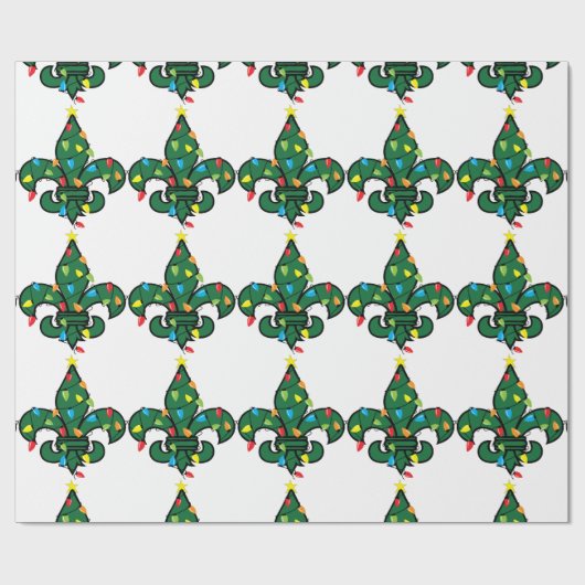 Fleur De Lis Kerstmis Cadeaupapier (Vlak)