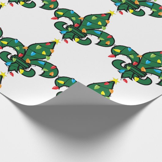 Fleur De Lis Kerstmis Cadeaupapier (Hoek)