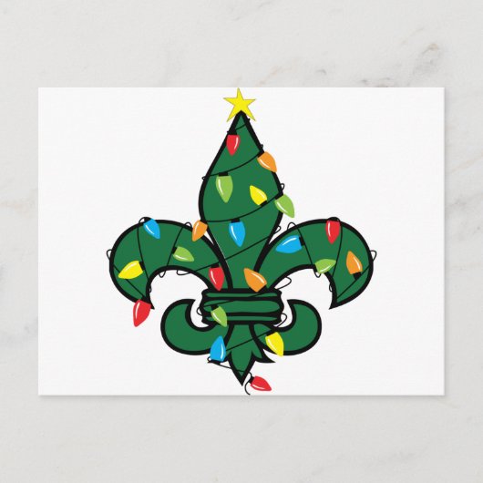 Fleur De Lis Kerstmis Feestdagenkaart (Voorkant)
