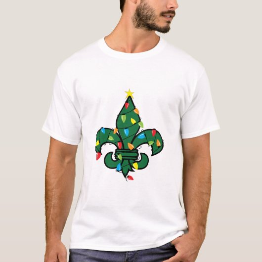 Fleur De Lis Kerstmis T-shirt (Voorkant)