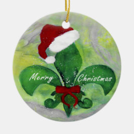 Fleur de lis kerstornament van mijn kunst. keramisch ornament