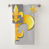 Fleur De Lis Kies kleur geel Bad Handdoek (Insitu)