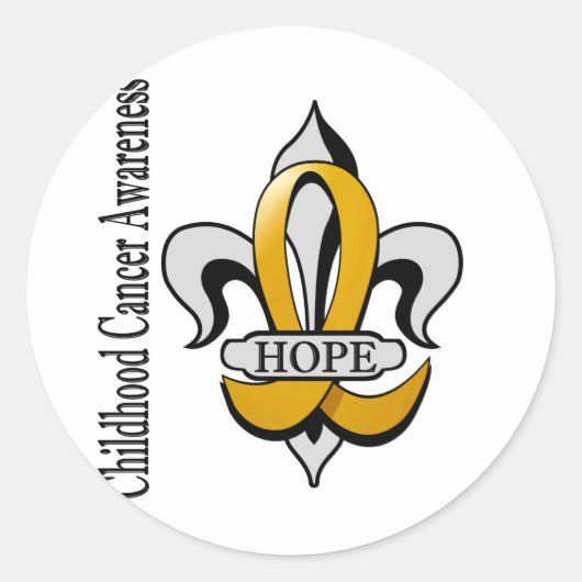 Fleur de Lis Kinderkanker Hoop Ronde Sticker (Voorkant)