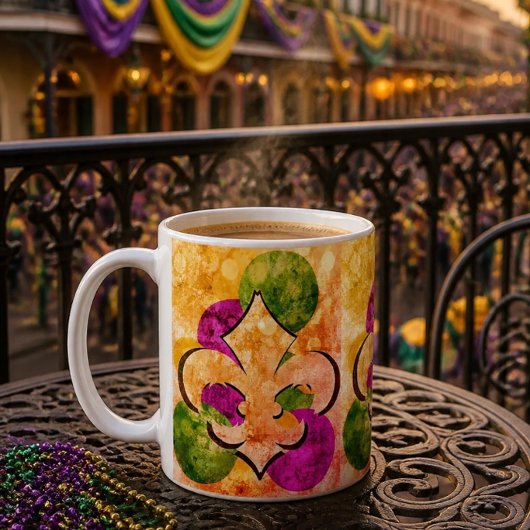Fleur-de-Lis | Kleurrijke koffiemok