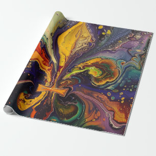Fleur de Lis Kleurrijke Mardi Gras Cadeaupapier