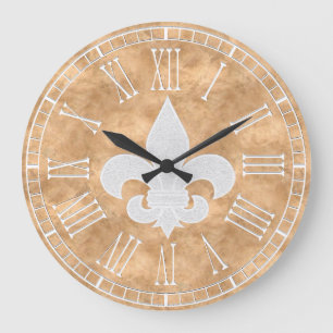 Fleur-de-lis  koper grote klok