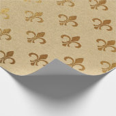Fleur de Lis Kraft Gold Natural Royal - minimumaan Cadeaupapier (Hoek)