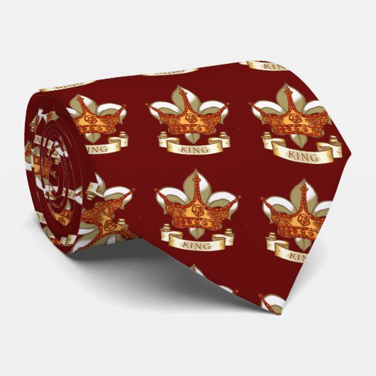 Fleur De Lis Kroon Koning Papa Stropdas (Opgerold)