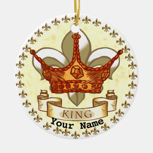 Fleur De Lis Kroon Koning Vader ornament (Voorkant)