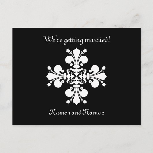Fleur de lis kruis aankondigingskaart (Voorkant)