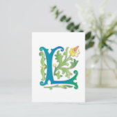 Fleur-de-lis L Monogram Briefkaart (Staand voorkant)
