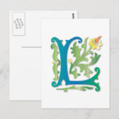 Fleur-de-lis L Monogram Briefkaart (Voorkant / Achterkant)